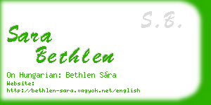 sara bethlen business card